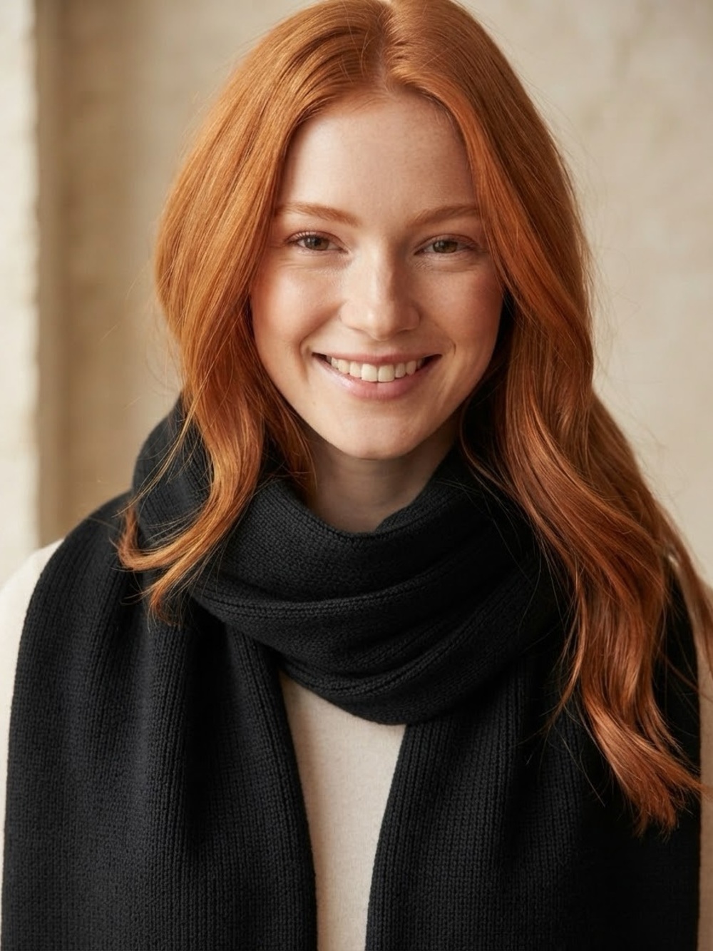Levi’s 100% cotton Black Ribbed Knit winter Scarf - Women Accessories 12” x 74”